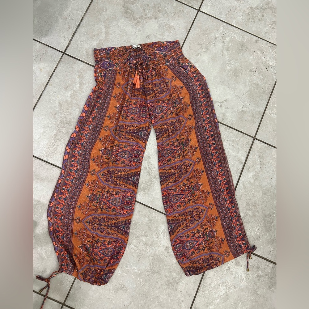 Karma Highway Boho Paisley Gauchos Wide Leg Pants